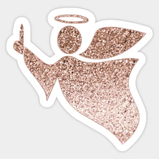 Sparkling rose gold angel Sticker